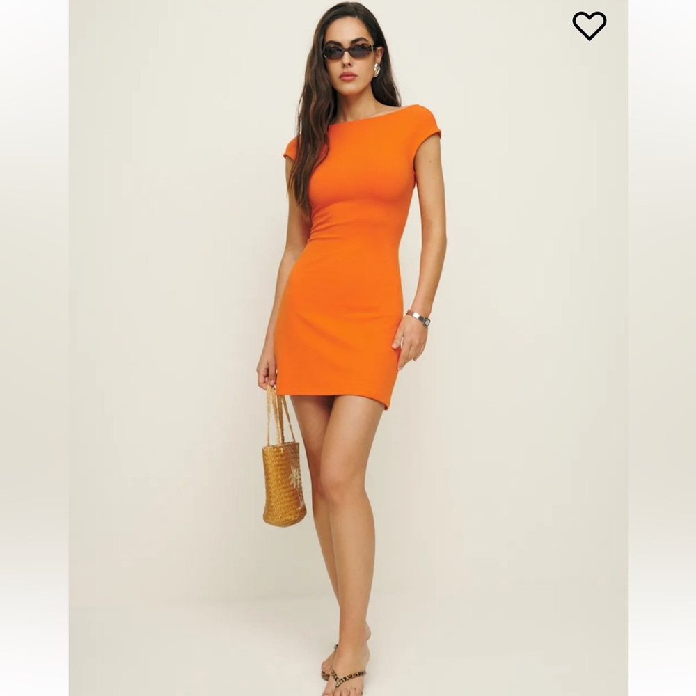 Reformation Soleil Knit Dress Orange - Size S